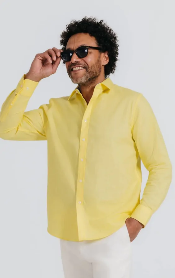 Yellow Linen Shirt | Dobell Yellow Linen Shirt | Dobell