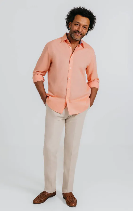 Orange Linen Shirt - photo 3 Orange Linen Shirt - photo 3