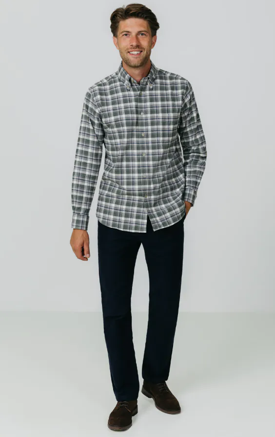 Green and Gray Check Brushed Cotton Shirt - photo 2 Green and Gray Check Brushed Cotton Shirt - photo 2