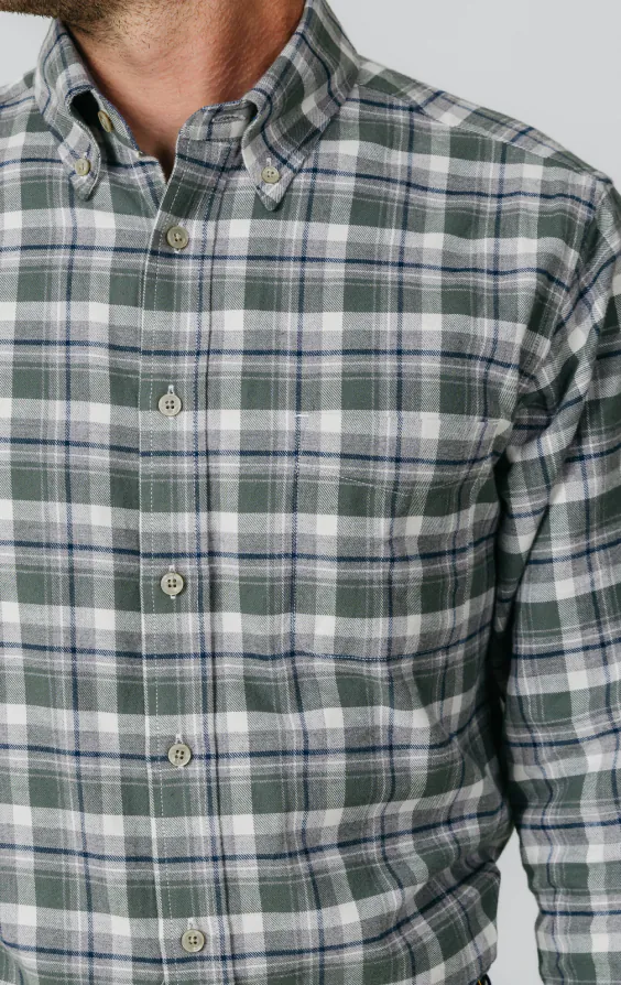 Green and Gray Check Brushed Cotton Shirt - photo 3 Green and Gray Check Brushed Cotton Shirt - photo 3