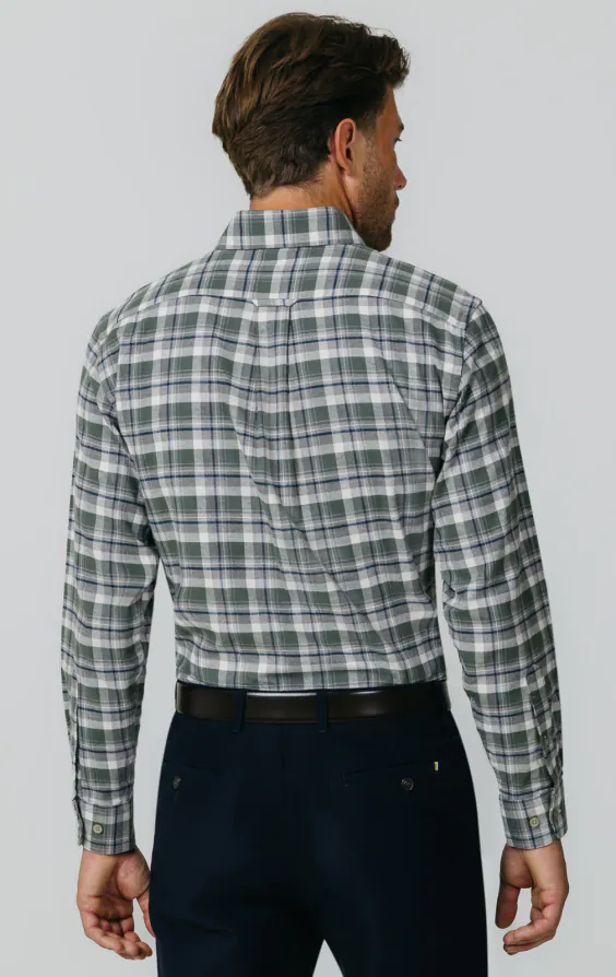 Green and Gray Check Brushed Cotton Shirt - photo 4 Green and Gray Check Brushed Cotton Shirt - photo 4
