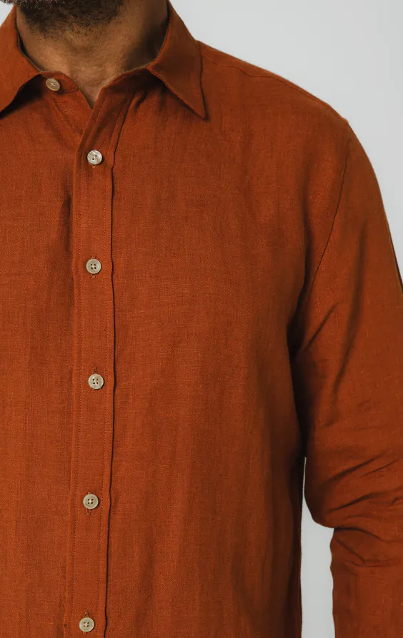 Rust Linen Shirt - photo 2 Rust Linen Shirt - photo 2