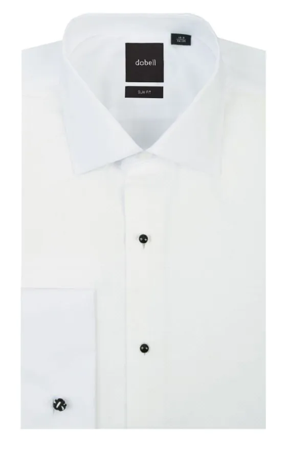 Standard Collar Pique Front Slim Fit White Tuxedo Shirt - photo 1 Standard Collar Pique Front Slim Fit White Tuxedo Shirt - photo 1