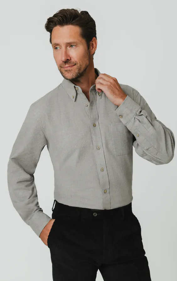 Light Gray Brushed Cotton Shirt - photo 3 Light Gray Brushed Cotton Shirt - photo 3
