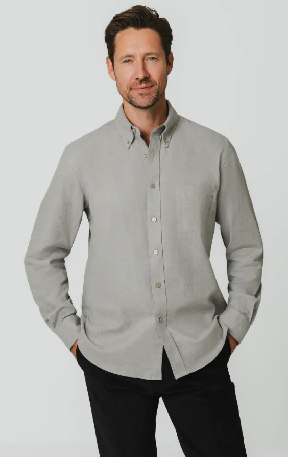 Light Gray Brushed Cotton Shirt Light Gray Brushed Cotton Shirt
