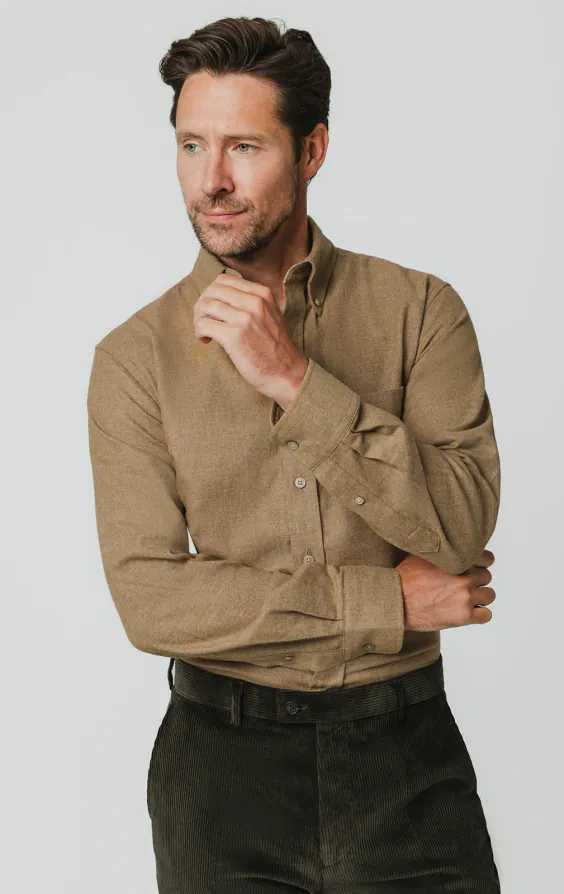 Brown Brushed Cotton Shirt - photo 3 Brown Brushed Cotton Shirt - photo 3