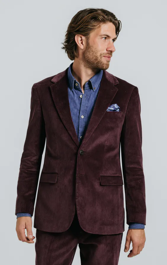 Burgundy Corduroy Suit | Dobell