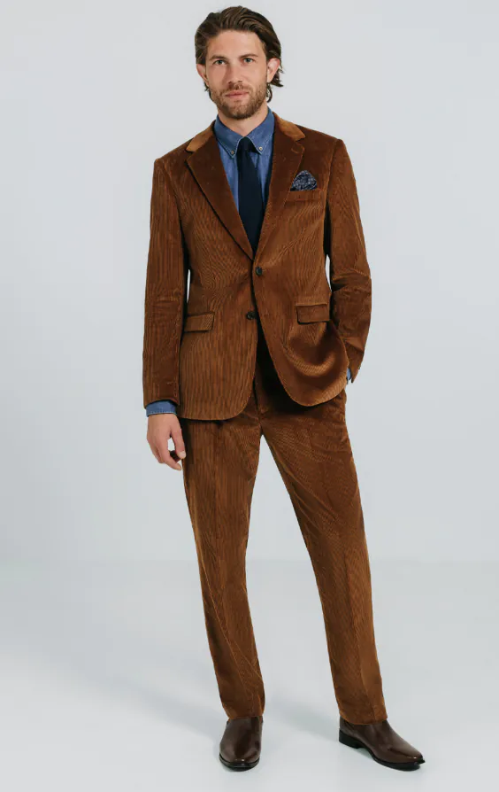 Mid Brown Corduroy Suit - photo 1