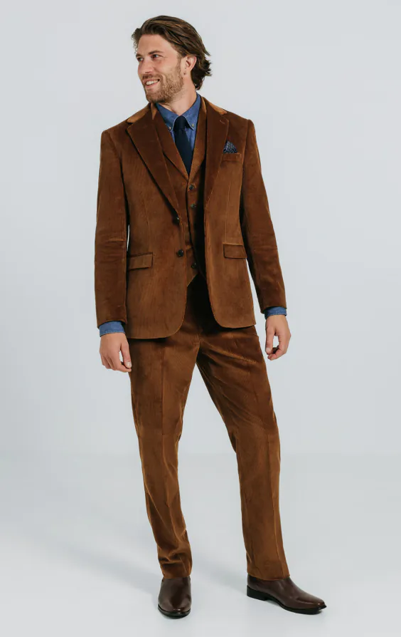 Mid Brown Corduroy 3 Piece Suit - photo 1 Mid Brown Corduroy 3 Piece Suit - photo 1