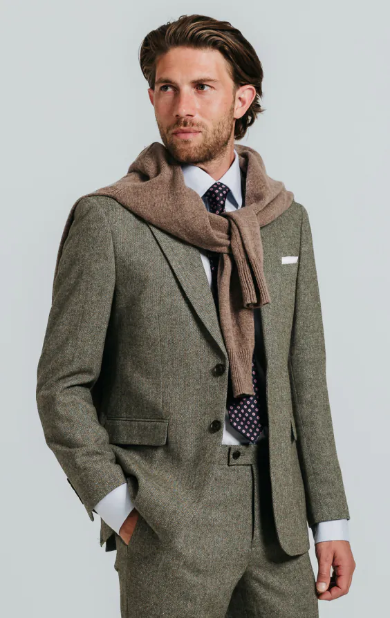 Sage Green Herringbone Tweed Suit - photo 1 Sage Green Herringbone Tweed Suit - photo 1