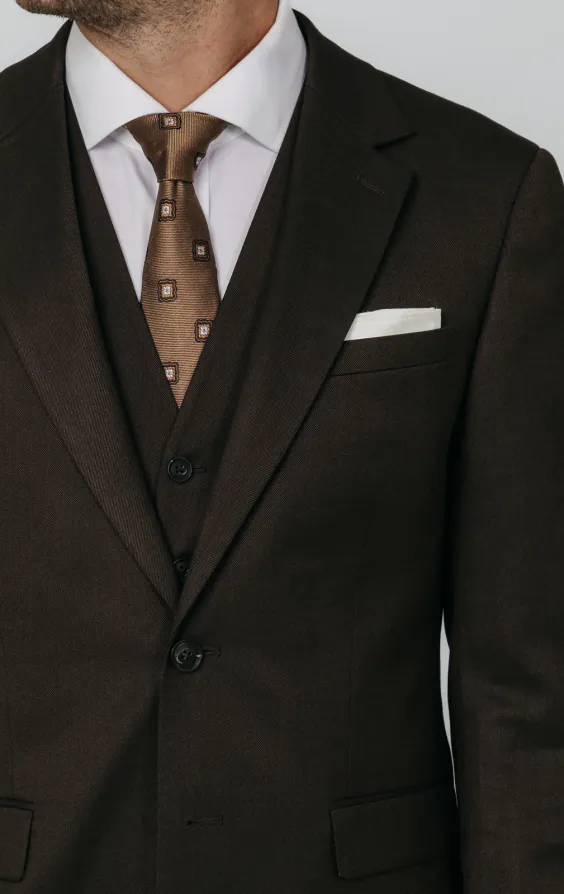 Brown Twill 3 Piece Suit - photo 3 Brown Twill 3 Piece Suit - photo 3