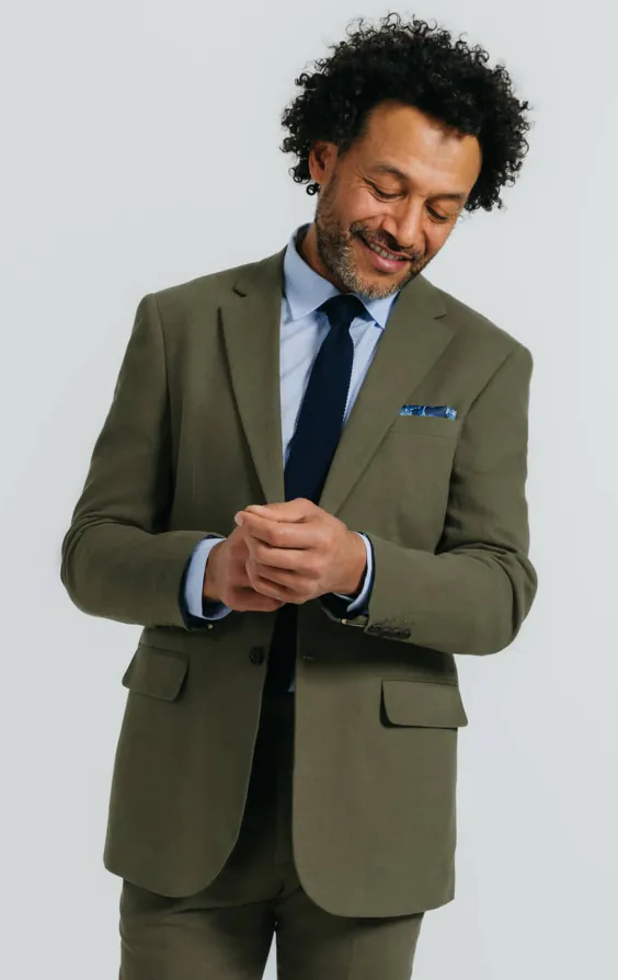 Green Linen Twill Suit Green Linen Twill Suit