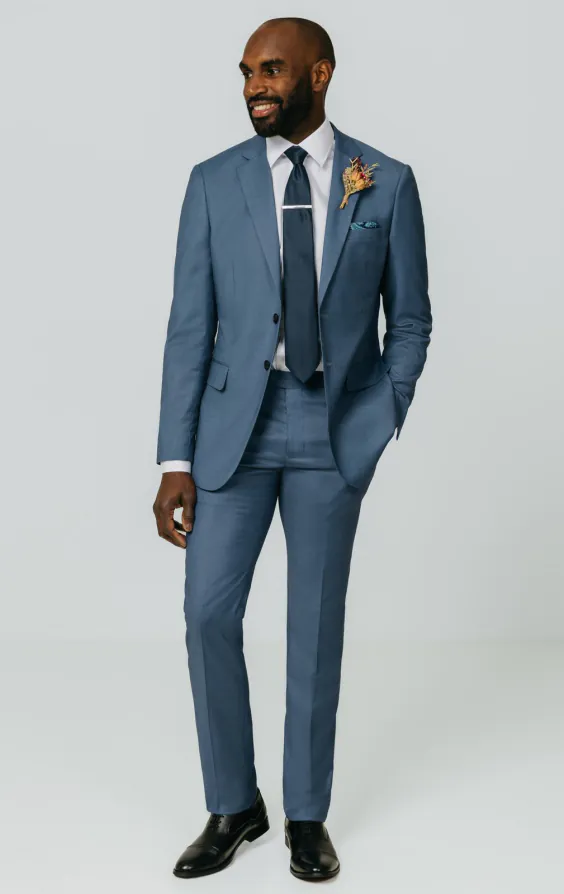 Blue Sharkskin Suit - photo 1 Blue Sharkskin Suit - photo 1