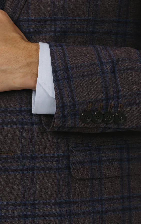 Burgundy with Blue Windowpane Check 3 Piece Suit - photo 2 Burgundy with Blue Windowpane Check 3 Piece Suit - photo 2