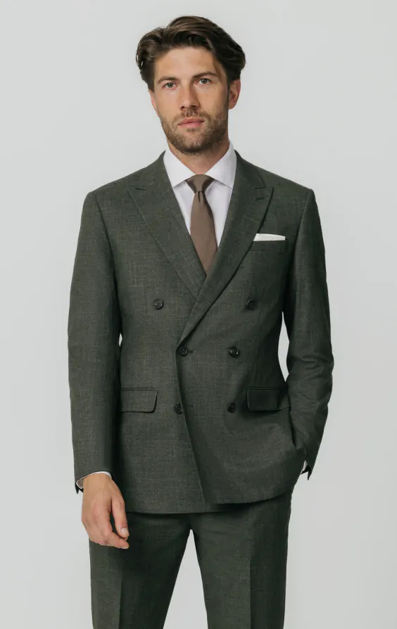 Green Weave Double Breasted Suit Green Weave Double Breasted Suit