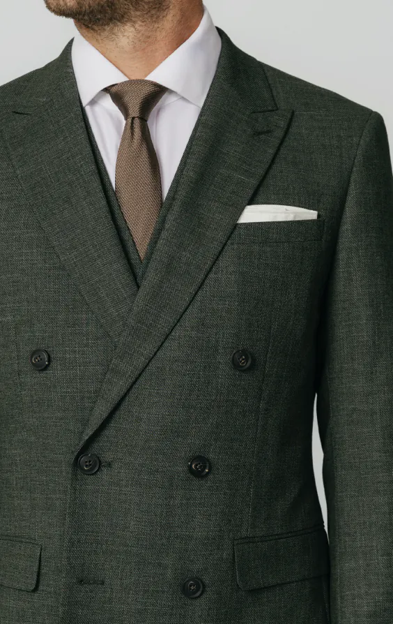 Green Weave Double Breasted 3 Piece Suit - photo 3 Green Weave Double Breasted 3 Piece Suit - photo 3