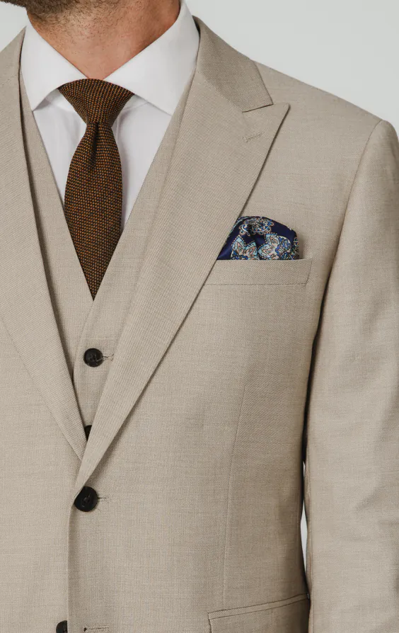 Stone Sharkskin 3 Piece Suit - photo 3