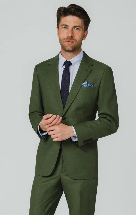 Pine Green Textured Weave Suit Pine Green Textured Weave Suit
