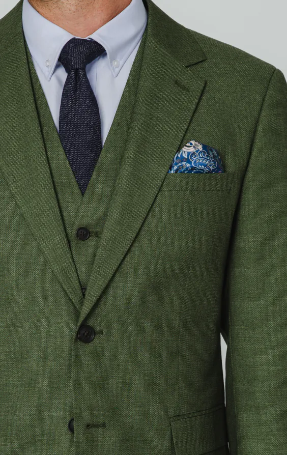 Pine Green Textured Weave 3 Piece Suit - photo 3 Pine Green Textured Weave 3 Piece Suit - photo 3