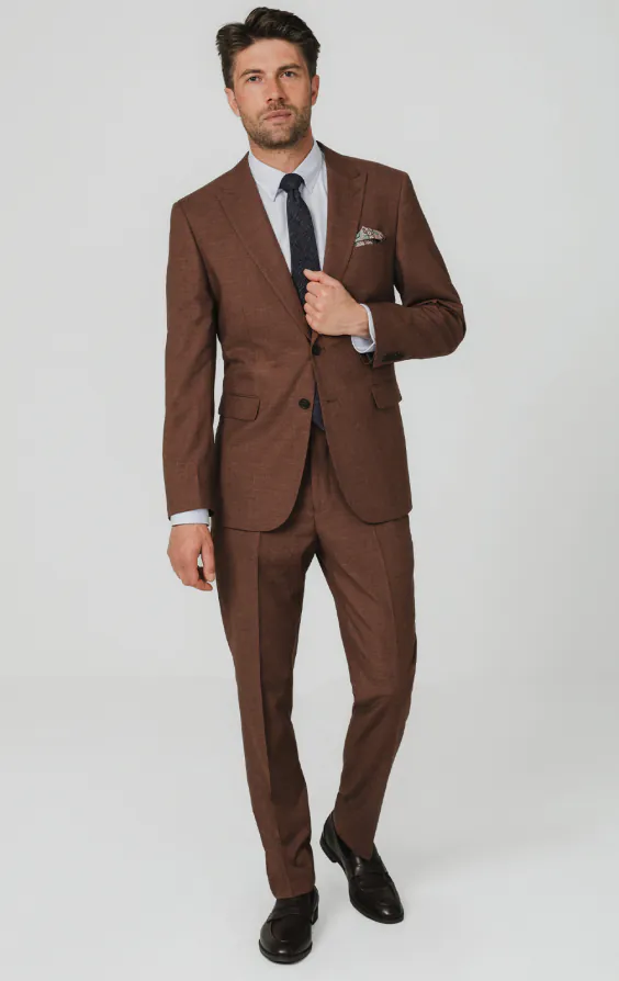Rust Brown Textured Weave Suit - photo 1 Rust Brown Textured Weave Suit - photo 1