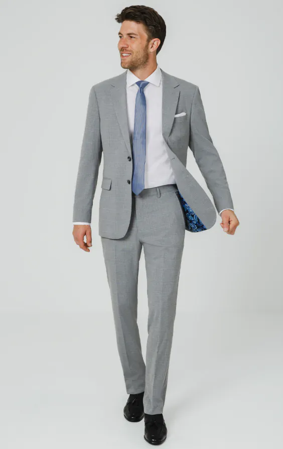 Light Gray & Blue Check Suit - photo 1 Light Gray & Blue Check Suit - photo 1