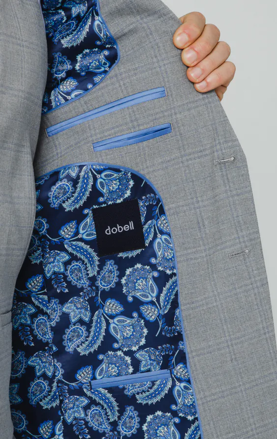 Light Gray & Blue Check 3 Piece Suit - photo 4 Light Gray & Blue Check 3 Piece Suit - photo 4
