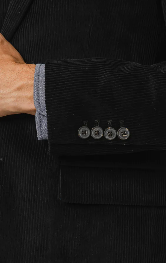Black Corduroy 3 Piece Suit - photo 2