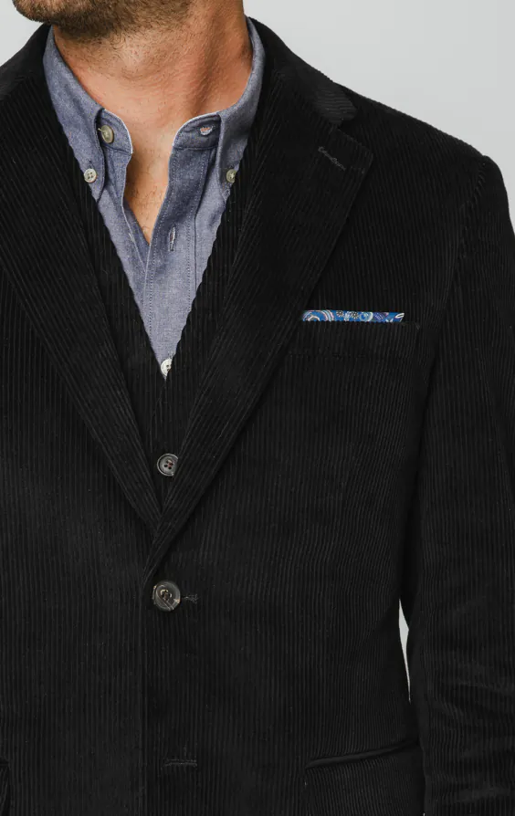 Black Corduroy 3 Piece Suit - photo 3