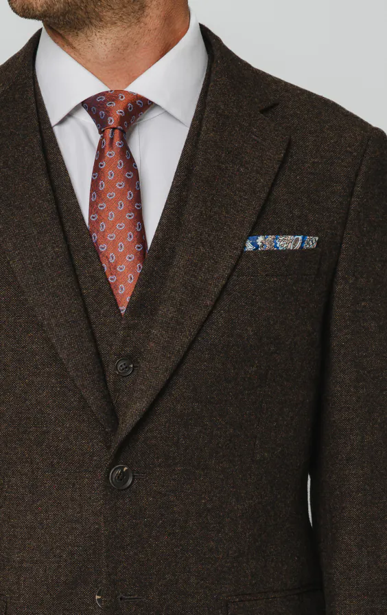 Dark Brown Donegal Tweed 3 Piece Suit - photo 3 Dark Brown Donegal Tweed 3 Piece Suit - photo 3