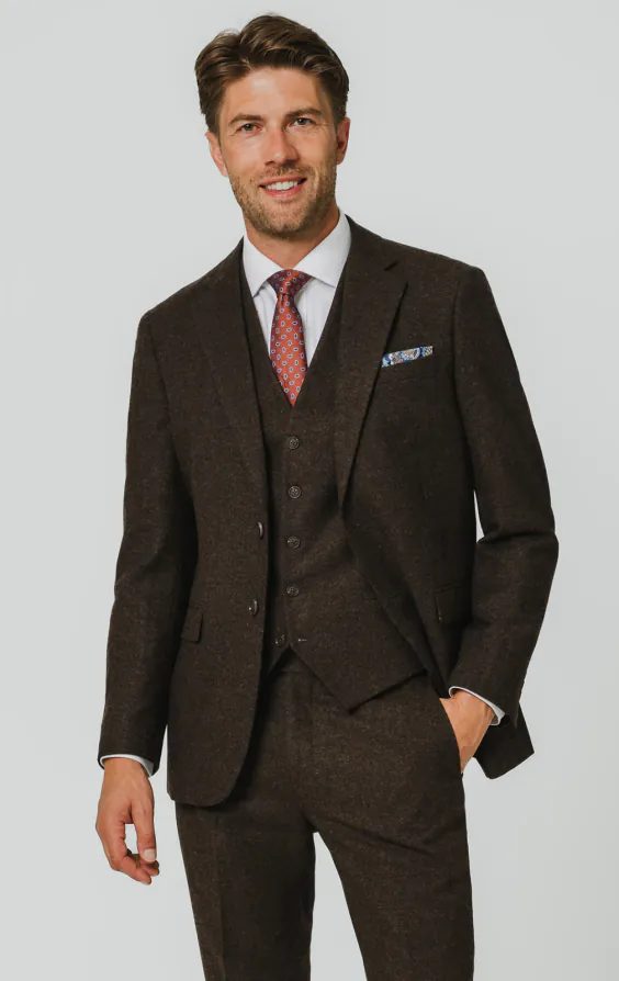 Dark Brown Donegal Tweed 3 Piece Suit Dark Brown Donegal Tweed 3 Piece Suit