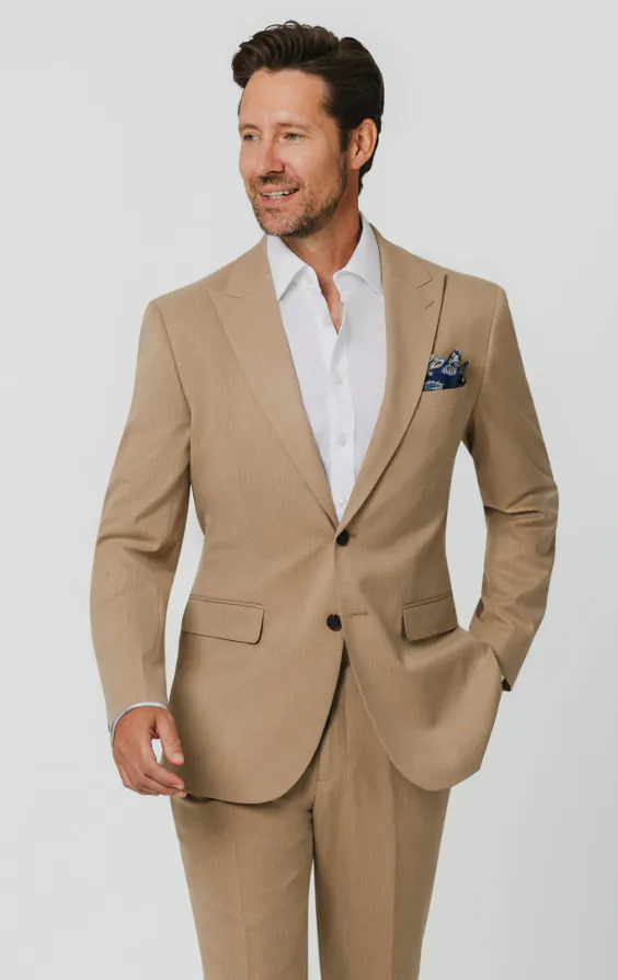 Camel Pinstripe Suit Camel Pinstripe Suit
