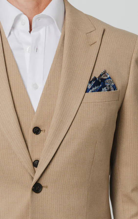 Camel Pinstripe 3 Piece Suit - photo 3 Camel Pinstripe 3 Piece Suit - photo 3