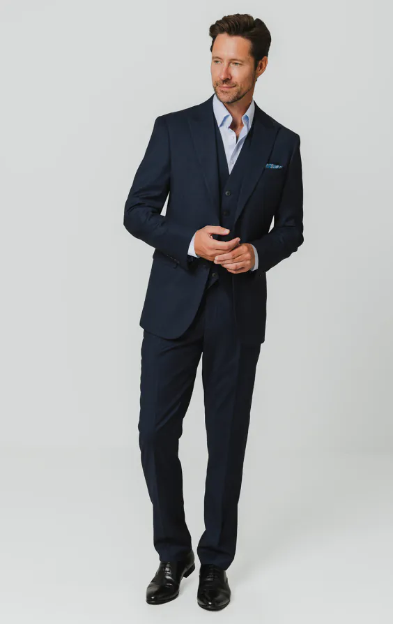 Navy Birdseye 3 Piece Suit - photo 1 Navy Birdseye 3 Piece Suit - photo 1