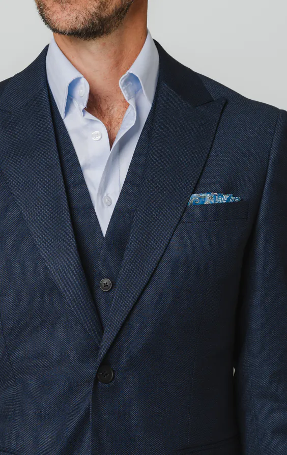 Navy Birdseye 3 Piece Suit - photo 3 Navy Birdseye 3 Piece Suit - photo 3