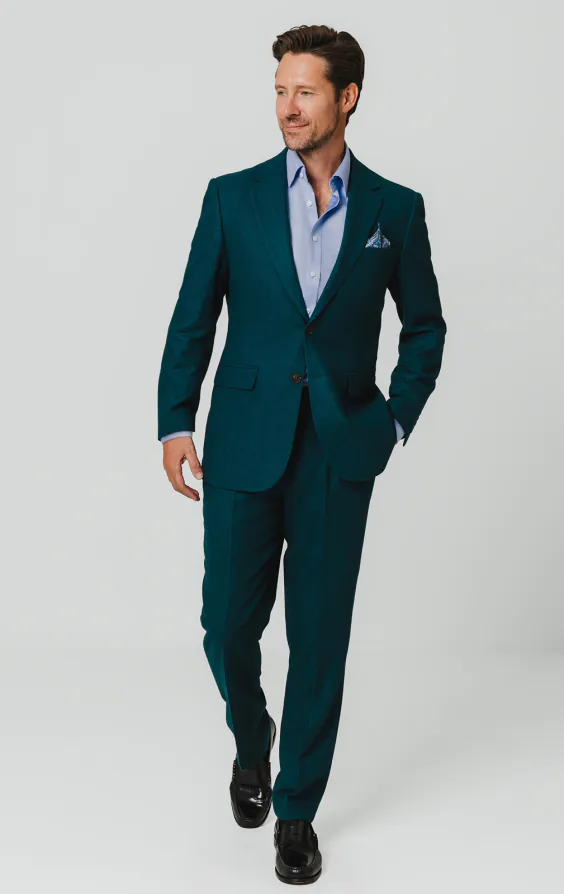 Teal Wool Flannel Suit - photo 1 Teal Wool Flannel Suit - photo 1