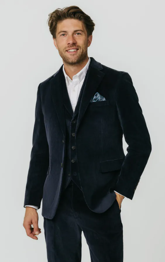 Navy Corduroy 3 Piece Suit Navy Corduroy 3 Piece Suit