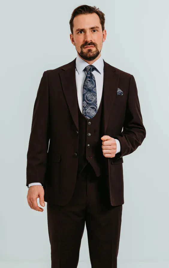 Burgundy 3 Piece Suit