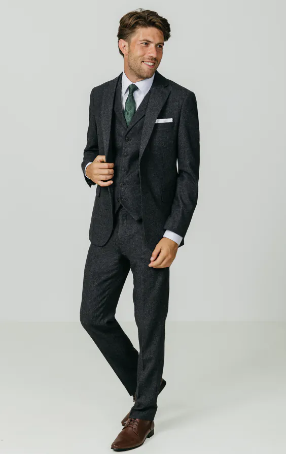 Gray Donegal Tweed 3 Piece Suit - photo 1 Gray Donegal Tweed 3 Piece Suit - photo 1