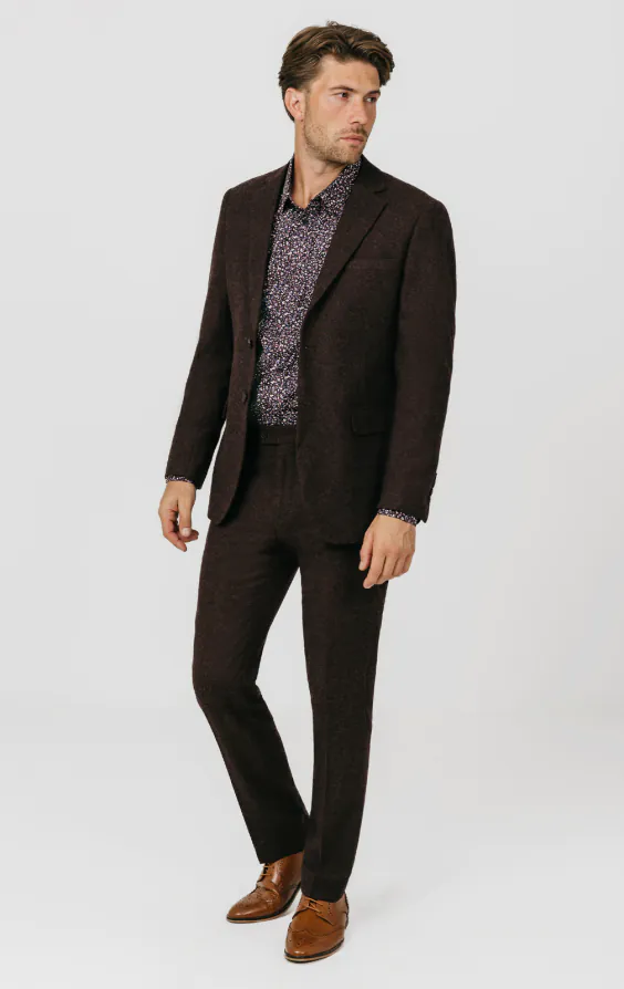 Burgundy Donegal Tweed Suit Burgundy Donegal Tweed Suit