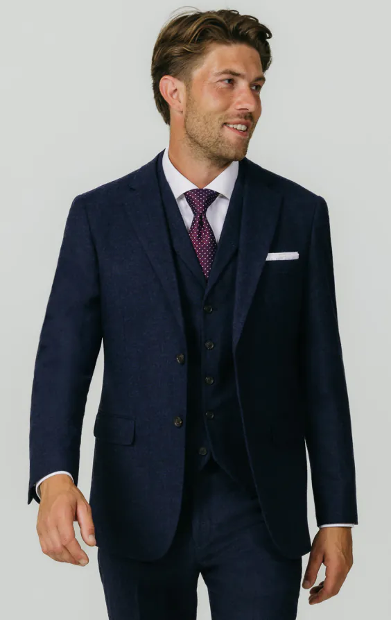 Navy Donegal Tweed 3 Piece Suit Navy Donegal Tweed 3 Piece Suit