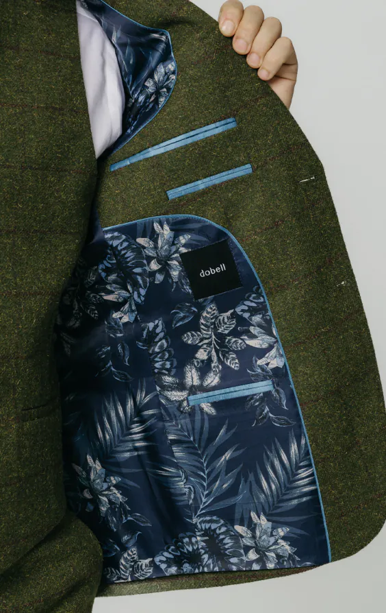 Green Windowpane Check Tweed 3 Piece Suit - photo 4