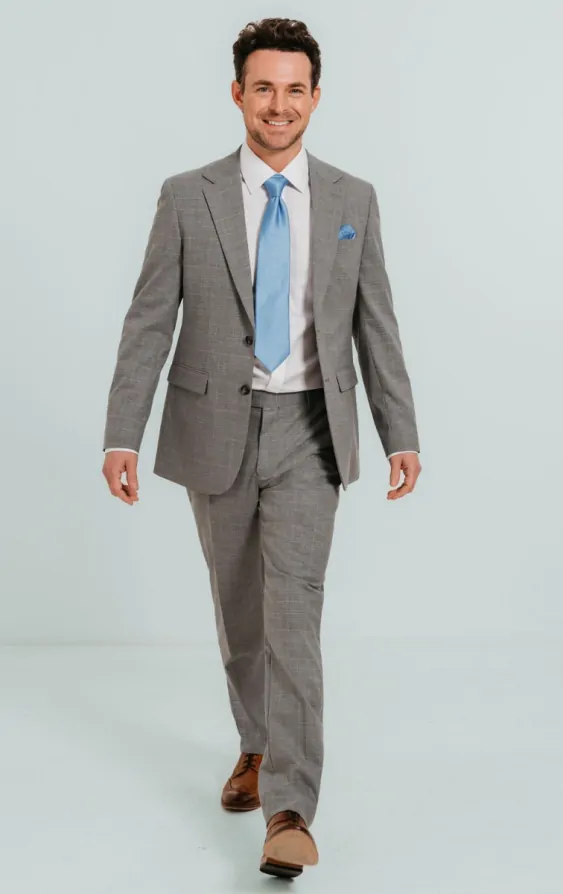 Light Gray Check Suit | Dobell