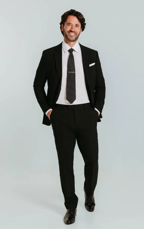Dobell Black Slim Fit Suit Dobell