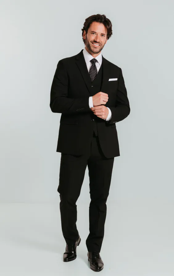 Black Slim Fit 3 Piece Suit - photo 1