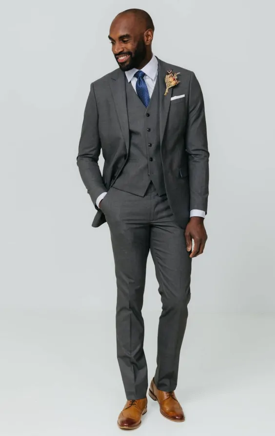 slim fit dress slacks Modern Fit Navy Blue 3pc Suit D&K SUIT DISCOUNTERS