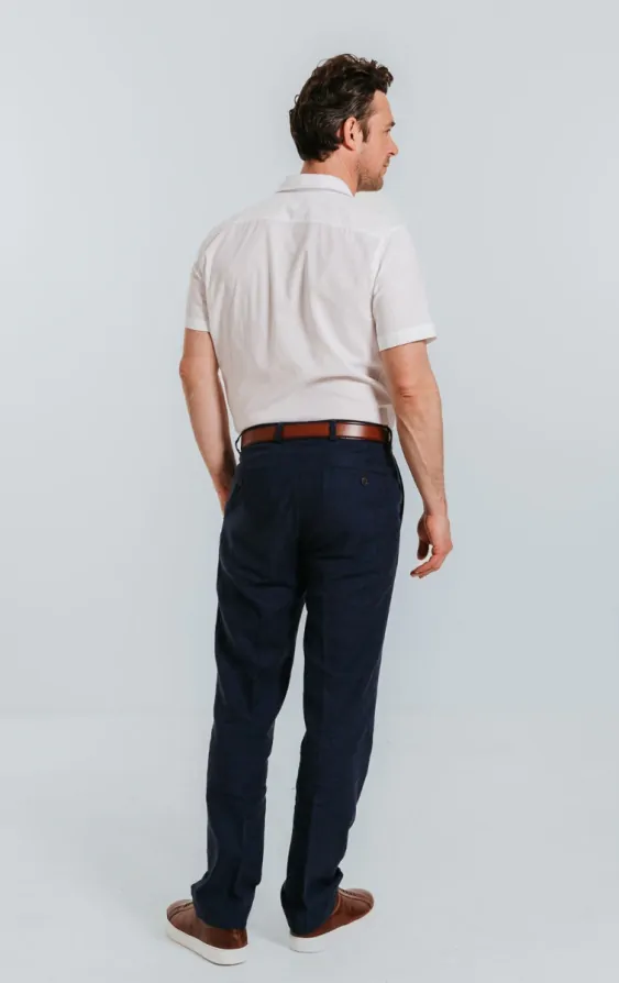 White Linen Cuban Collar Short Sleeve Shirt | Dobell