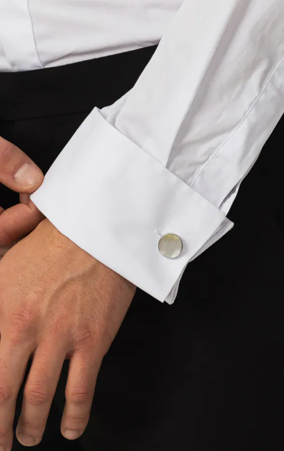 100% Cotton, Wing Collar, Plain Front, Slim Fit Tuxedo Shirt by Dobell