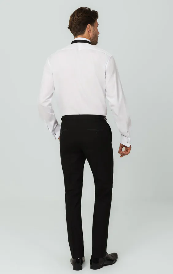 100% Cotton, Wing Collar, Plain Front, Slim Fit Tuxedo Shirt by Dobell |  Dobell