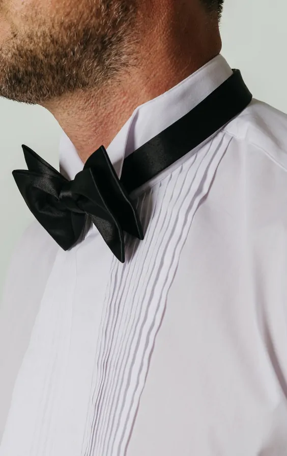 Wing Collar, Pleated Front Tuxedo Shirt by Dobell Wing Collar, Pleated Front Tuxedo Shirt by Dobell