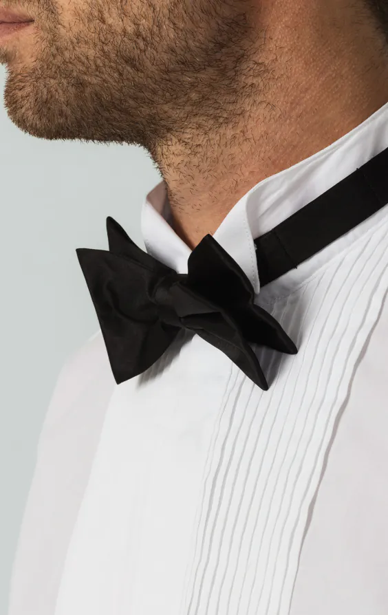 100% Cotton, Wing Collar, Pleated Front, Slim Fit Tuxedo Shirt by Dobell - photo 2 100% Cotton, Wing Collar, Pleated Front, Slim Fit Tuxedo Shirt by Dobell - photo 2